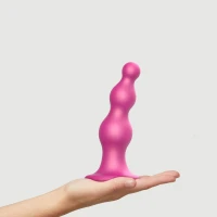 Насадка для страпона Strap-On-Me Dildo Plug Beads Framboise Metallic L — Переглянути зображення 2