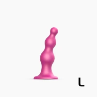 Насадка для страпона Strap-On-Me Dildo Plug Beads Framboise Metallic L — Переглянути зображення 1