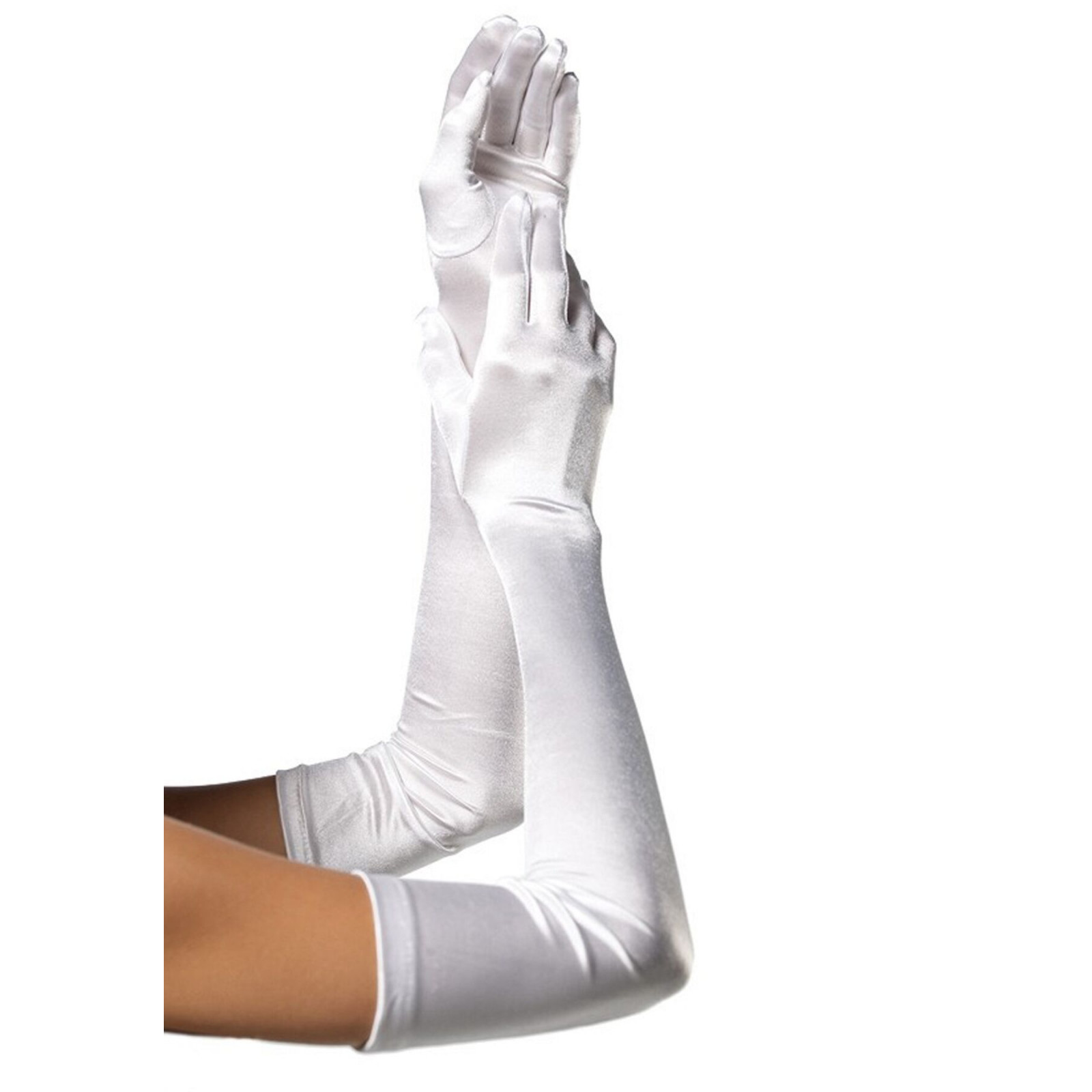 Довгі атласні рукавички Leg Avenue Extra Long Satin Gloves, One Size, білі