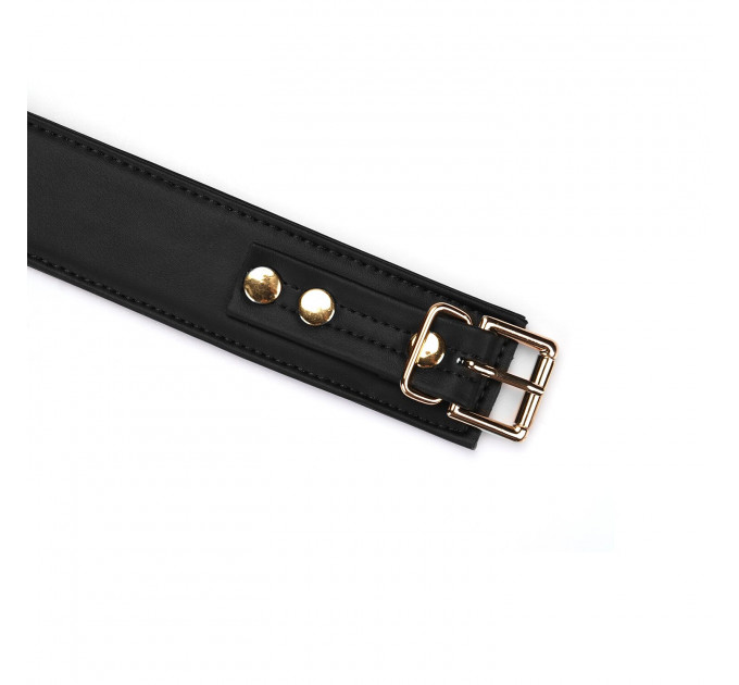 Нашийник з повідцем Liebe Seele Black Organosilicon Collar with Leash, екошкіра