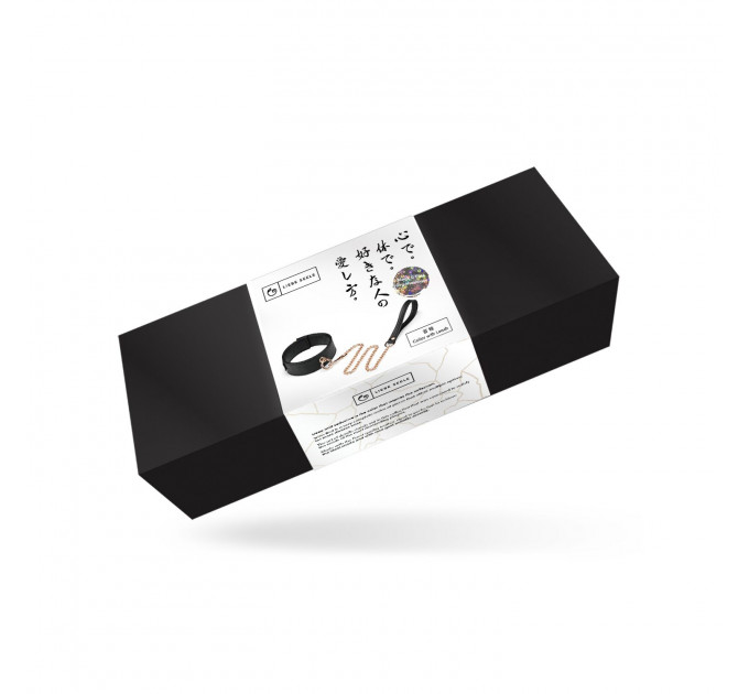 Нашийник з повідцем Liebe Seele Black Organosilicon Collar with Leash, екошкіра