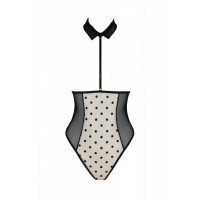 Эротическое боди Passion TRISHA BODY, XXL/XXXL, beige, с открытыми чашками