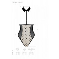 Эротическое боди Passion TRISHA BODY, XXL/XXXL, beige, с открытыми чашками