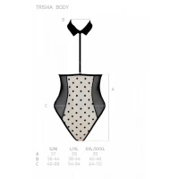 Еротичне боді Passion TRISHA BODY, XXL/XXXL, beige, з відкритими чашками — Переглянути зображення 5