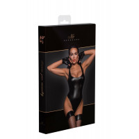 Боди с мокрым эффектом Noir Handmade F244 Powerwetlook body with high cut bottom hem, L