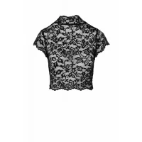 Топ Noir Handmade F303 Essence, M, black, мереживний, короткий рукав, комір-стійка — Переглянути зображення 4