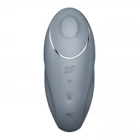 Вібростимулятор-пульсатор Satisfyer Tap &amp; Climax 1 Bluegrey, ефект постукування пальцем, 2 мотори — Переглянути зображення 3