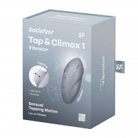 Вибростимулятор-пульсатор Satisfyer Tap &amp; Climax 1 Bluegrey, эффект постукивания пальцем, 2 мотора — Просмотреть изображение 8