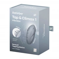 Вібростимулятор-пульсатор Satisfyer Tap &amp; Climax 1 Bluegrey, ефект постукування пальцем, 2 мотори — Переглянути зображення 8