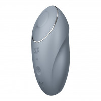 Вибростимулятор-пульсатор Satisfyer Tap & Climax 1 Bluegrey, эффект постукивания пальцем, 2 мотора