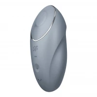 Вібростимулятор-пульсатор Satisfyer Tap &amp; Climax 1 Bluegrey, ефект постукування пальцем, 2 мотори — Переглянути зображення 4