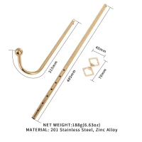 Анальний гак LOCKINK Golden Adjustable Anal Hook Set — Переглянути зображення 3