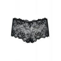 Трусики-шортики Obsessive Idillia shorties, L/XL, чорні, мереживні, з низькою посадкою — Переглянути зображення 5