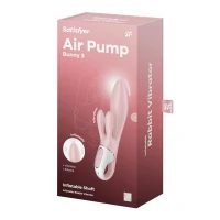 Вібратор-кролик надувний Satisfyer Air Pump Bunny 3, 12 режимів, подвійний відросток — Переглянути зображення 6