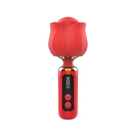 Вібромасажер Loviss Rose Mini Massage Wand Vibrator, головка у вигляді троянди, 9 режимів — Переглянути зображення 1