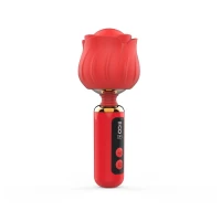 Вібромасажер Loviss Rose Mini Massage Wand Vibrator, головка у вигляді троянди, 9 режимів — Переглянути зображення 3