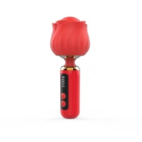 Вібромасажер Loviss Rose Mini Massage Wand Vibrator, головка у вигляді троянди, 9 режимів — Переглянути зображення 2