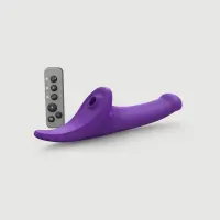 Вибронасадка для страпона с вакуумной стимуляцией Strap-On-Me Multi Orgasm Dildo M Purple — Просмотреть изображение 1