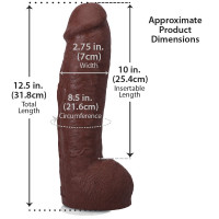 Фалоімітатор Doc Johnson The Realistic Cock ULTRASKYN - 12 Inch Hung with Balls Chocolate — Переглянути зображення 5