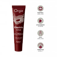 Виброблеск для губ Orgie Electric Oral Lips Gloss Strawberry 10 мл, с эффектом покалывания