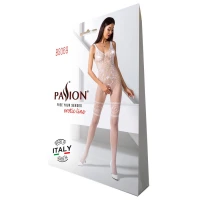 Бодістокінг Passion BS069 white, комбінезон, імітація панчох і боді — Переглянути зображення 5