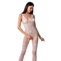 Бодістокінг Passion BS069 white, комбінезон, імітація панчох і боді — Переглянути зображення 1