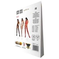 Бодістокінг Passion BS070 red, комбінезон, імітація панчох і ажурного топа — Переглянути зображення 6