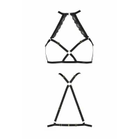 Портупея зі стреп з мереживом Passion Exclusive LORRY BRA S/M, black — Переглянути зображення 5