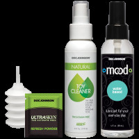 Набор для страпона Doc Johnson Vac-U-Lock Dual Density UltraSKYN Set, диаметр 3×4,5см