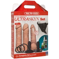 Набір для страпона Doc Johnson Vac-U-Lock Dual Density UltraSKYN Set, діаметр 3×4,5см — Переглянути зображення 5