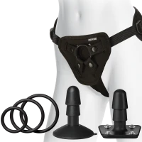 Набір для страпона Doc Johnson Vac-U-Lock Dual Density UltraSKYN Set, діаметр 3×4,5см — Переглянути зображення 4