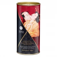 Розігрівальна олія Shunga Aphrodisiac Warming Oil – Sparkling Strawberry Wine (100 мл) без цукру — Переглянути зображення 4