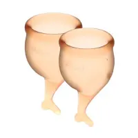 Набір менструальних чаш Satisfyer Feel Secure (orange), 15мл і 20мл, мішечок для зберігання — Переглянути зображення 1