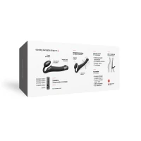 Безремінний страпон з вібрацією Strap-On-Me Vibrating Black L, діаметр 3,7см, пульт ДК, регульований — Переглянути зображення 7