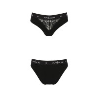 Трусики с широкой резинкой и кружевом Passion PS001 PANTIES L, black