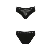 Трусики з широкою гумкою і мереживом Passion PS001 PANTIES L, black — Переглянути зображення 5