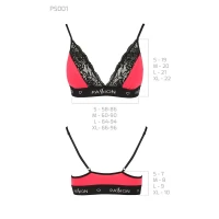 Еластичний топ з мереживом Passion PS001 TOP S, red-black — Просмотреть изображение 5