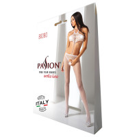 Открытый бодистокинг Passion BS080 white Открытый бодистокинг Passion BS080 white
