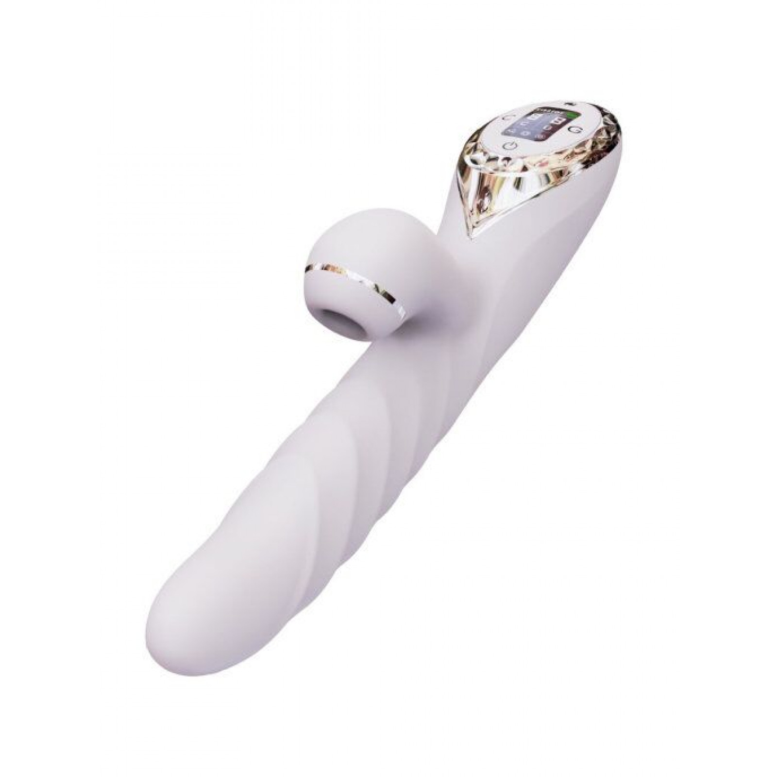 Вибратор-кролик с вакуумной стимуляцией и вращающимся стволом KISTOY A-King Max White