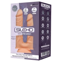 Фалоімітатор подвійний з вібрацією SilexD Double Gusto Flesh Motor (Model 1 size 8&quot; &amp; 7&quot;), двошарови — Просмотреть изображение 3
