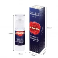 Їстівна масажна олія MAI Attraction Champagne Strawberry Hot Kiss (50 мл) — Переглянути зображення 4