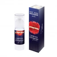 Їстівна масажна олія MAI Attraction Champagne Strawberry Hot Kiss (50 мл) — Переглянути зображення 2