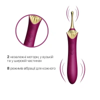 Вагінально-кліторальний вібратор Zalo — Bess Velvet Purple, мультифункціональний із насадками — Переглянути зображення 3