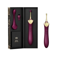 Вагінально-кліторальний вібратор Zalo — Bess Velvet Purple, мультифункціональний із насадками — Переглянути зображення 9