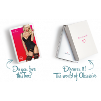 Сатиновий мереживний корсет Obsessive 810-COR-1 babydoll &amp; thong S/M, чорний, корсет, танга — Переглянути зображення 8