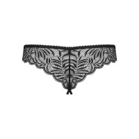 Мереживні танга з доступом Obsessive Contica crothchles thong S/M, чорні