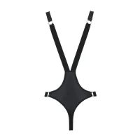 Чоловіче боді з люверсами Passion 028 HARRY S/M Black, екошкіра, на шлейках — Переглянути зображення 10