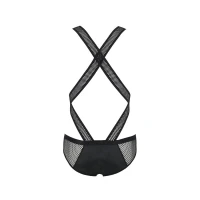 Чоловіче еротичне сітчасте боді Passion 045 VICTOR L/XL Black, екошкіра, сітка — Просмотреть изображение 6