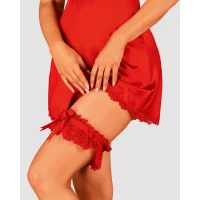 Ажурна підв’язка Obsessive Amor Cherris garter, red — Переглянути зображення 1