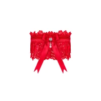 Ажурна підв’язка Obsessive Amor Cherris garter, red — Переглянути зображення 4